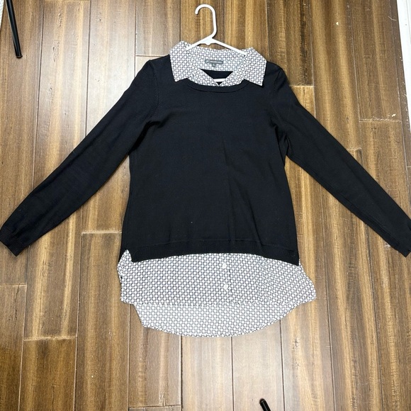 Adrianna Papell Sweater Top Layered Twofer Polka Dot Blouse Y2K - Picture 2 of 11